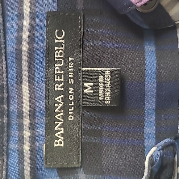 Banana Republic Navy Plaid 'Dillon' Ruffle Long Sleeve Blouse - Size M - Picture 4 of 6